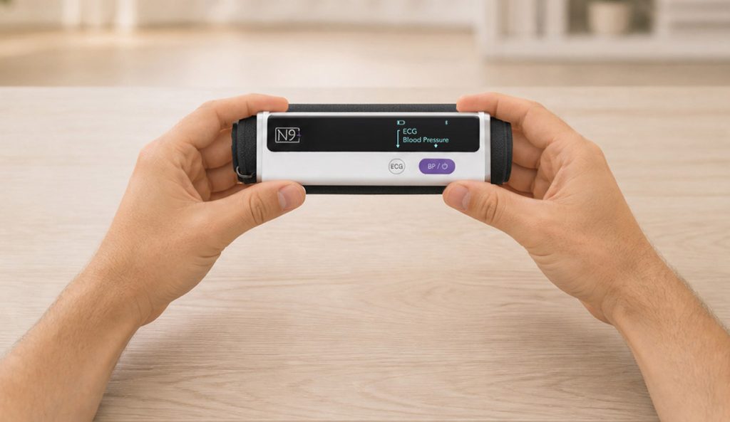 N9+ blood pressure monitor with ECG and arm cuf